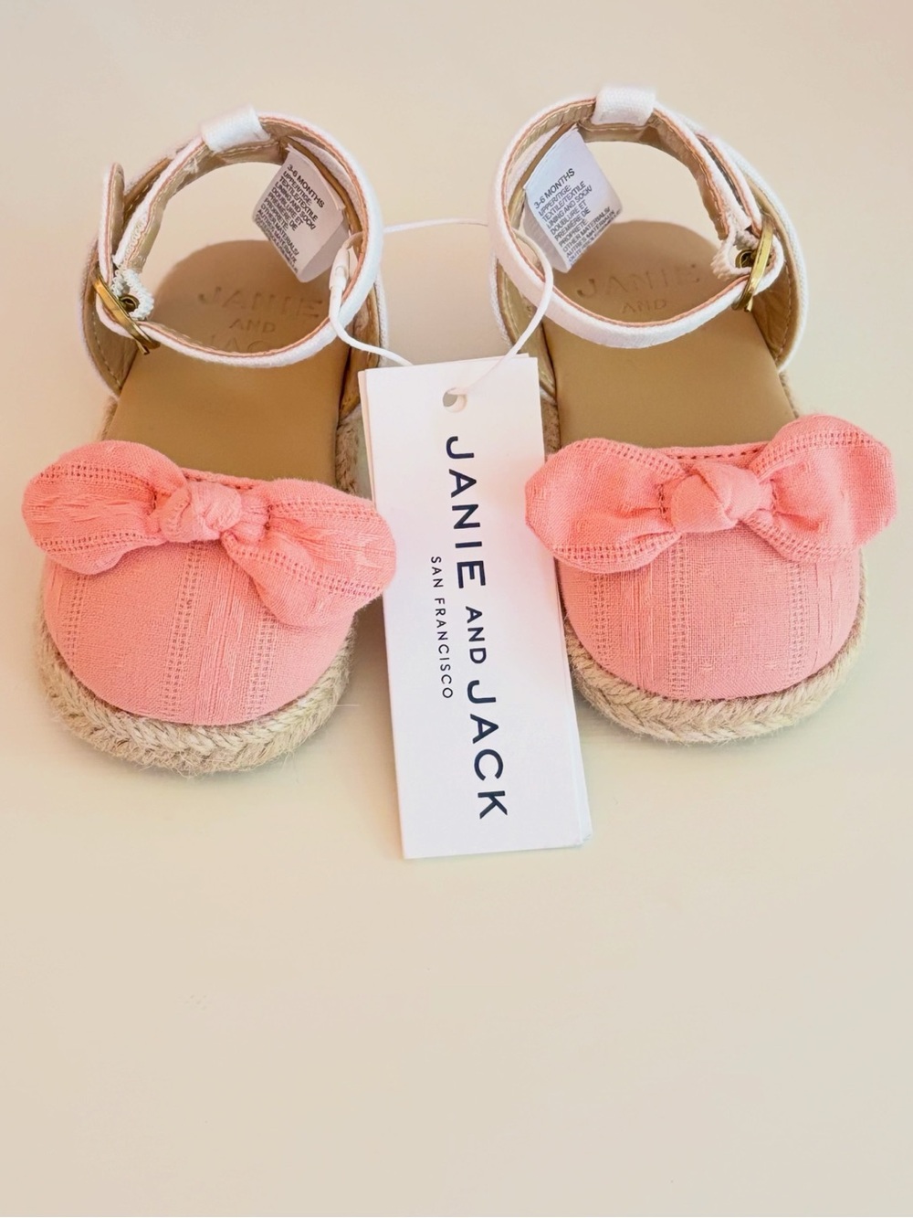 NWT Janie and Jack Baby Girl Espadrille Sandals Size 3-6 Months